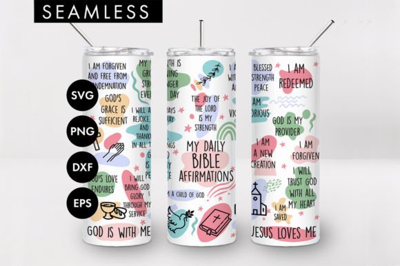 20oz Bible Affirmations Tumbler SVG for Graphics & Crafts