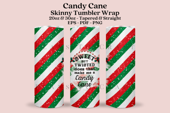 Candy Cane Skinny Tumbler Wrap SVG: Graphics for Crafts