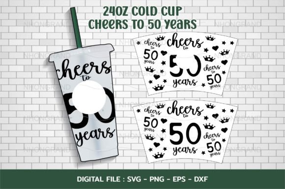 Cheers to 50 Years Svg – 50th Birthday Graphics & Crafts