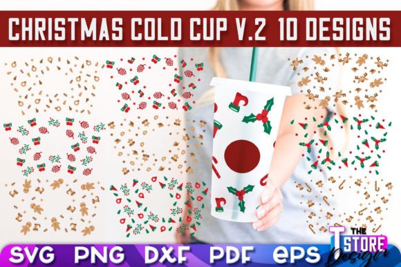 Christmas Cold Cup Christmas SVG V.2: Graphics & Crafts