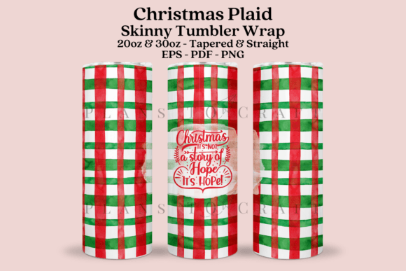 Christmas Plaid Skinny Tumbler Wrap SVG: Graphics for Crafts