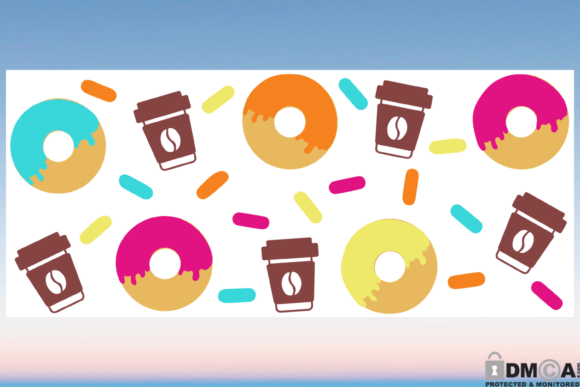 Coffee Donut 16oz Glass Can Svg Graphics & Print Templates