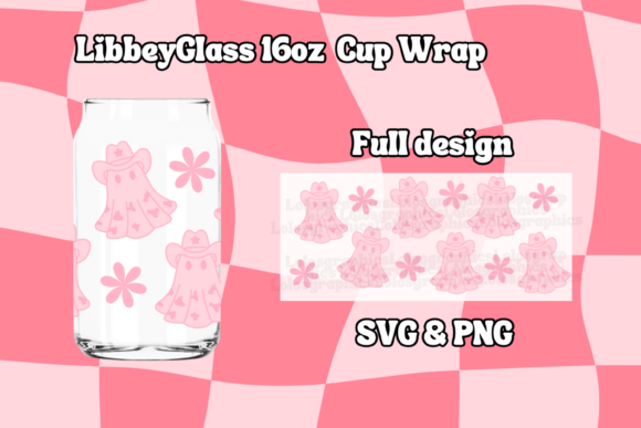 Cowboy Ghost Halloween Cup Wrap SVG Graphics for Crafts