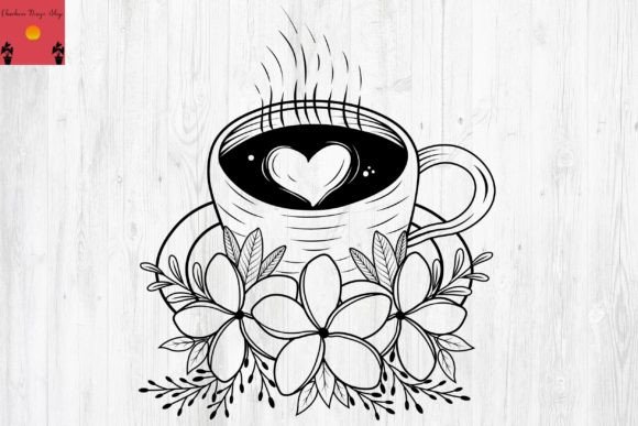 Flowers Cup Coffee SVG: Graphics & Print Templates Review