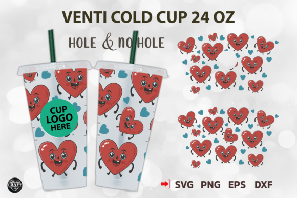 Funny Heart Valentine Venti Cup Graphics & Tumbler Wraps