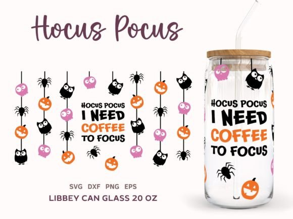 Halloween SVG Wrap Libbey Can Glass 20oz