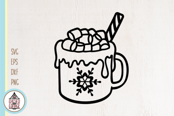 Hot Cocoa with Marshmallows: Cozy Graphics for Crafts