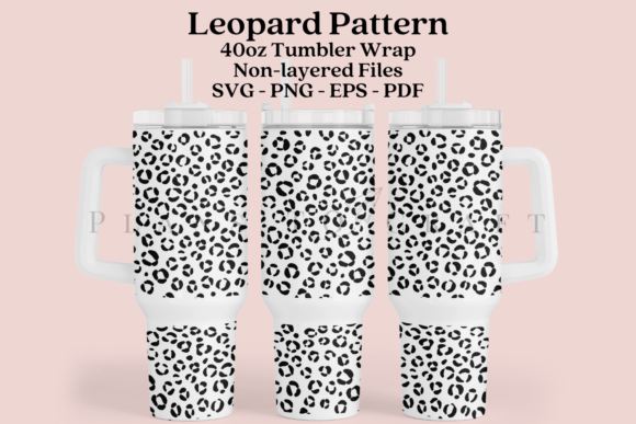 Leopard Pattern Tumbler Wrap SVG for Crafts & Graphics