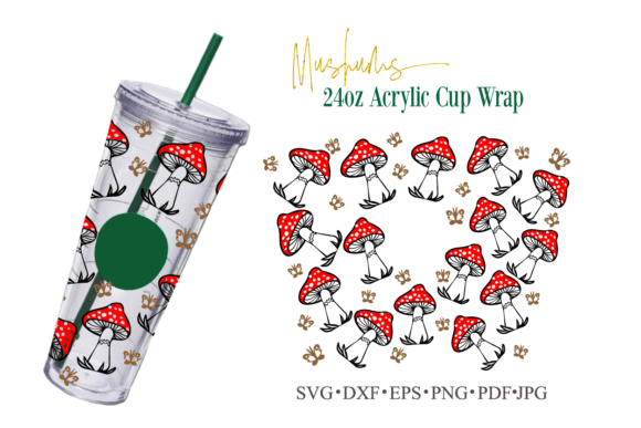 Mushrooms 24oz Acrylic Cup Cut File: A Designer's Review