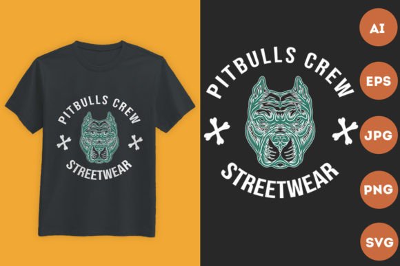 Pitbulls Crew Streetwear Graphics for T-Shirt Designs