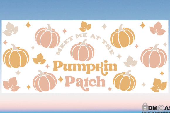 Pumpkin Patch Fall Libbey Glass Svg for Print & Graphics