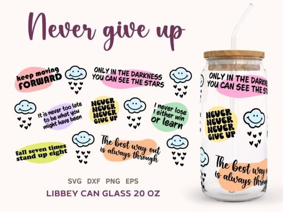 Self Care Libbey Can Glass 20oz Wrap SVG Illustrations