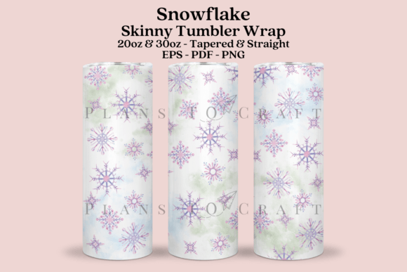 Snowflake Skinny Tumbler SVG Graphics for Crafts