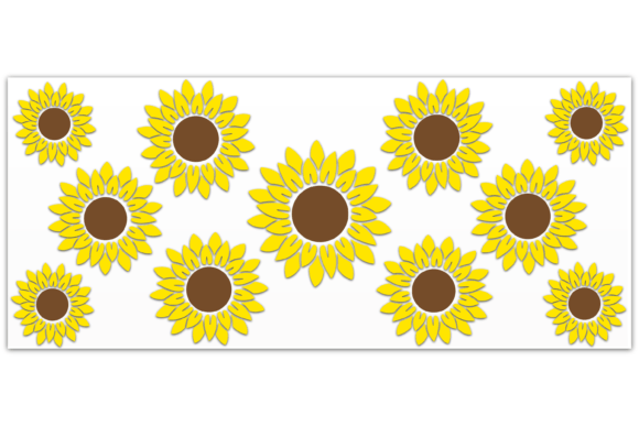 Sunflower SVG 16oz Glass Wrap: Graphics & Print Templates