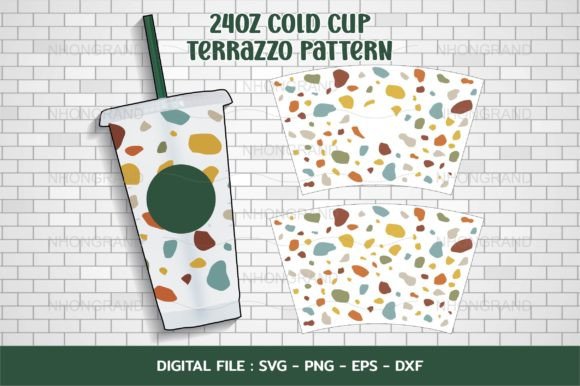 Terrazzo Pattern Earth Tone Svg, 24oz for Crafts & Graphics