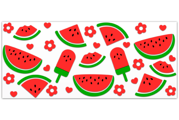 Watermelon Svg 16oz Glass Wrap: Graphics & Print Templates