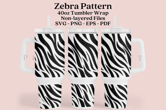 Zebra Pattern 40oz Tumbler Wrap SVG: Graphics for Crafts