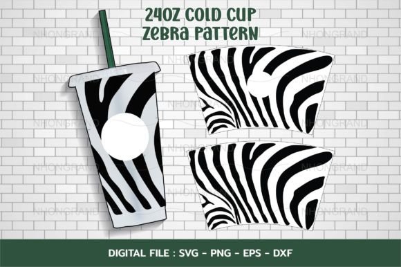 Zebra Pattern Freeform Svg, 24oz Cold: Graphics & Crafts
